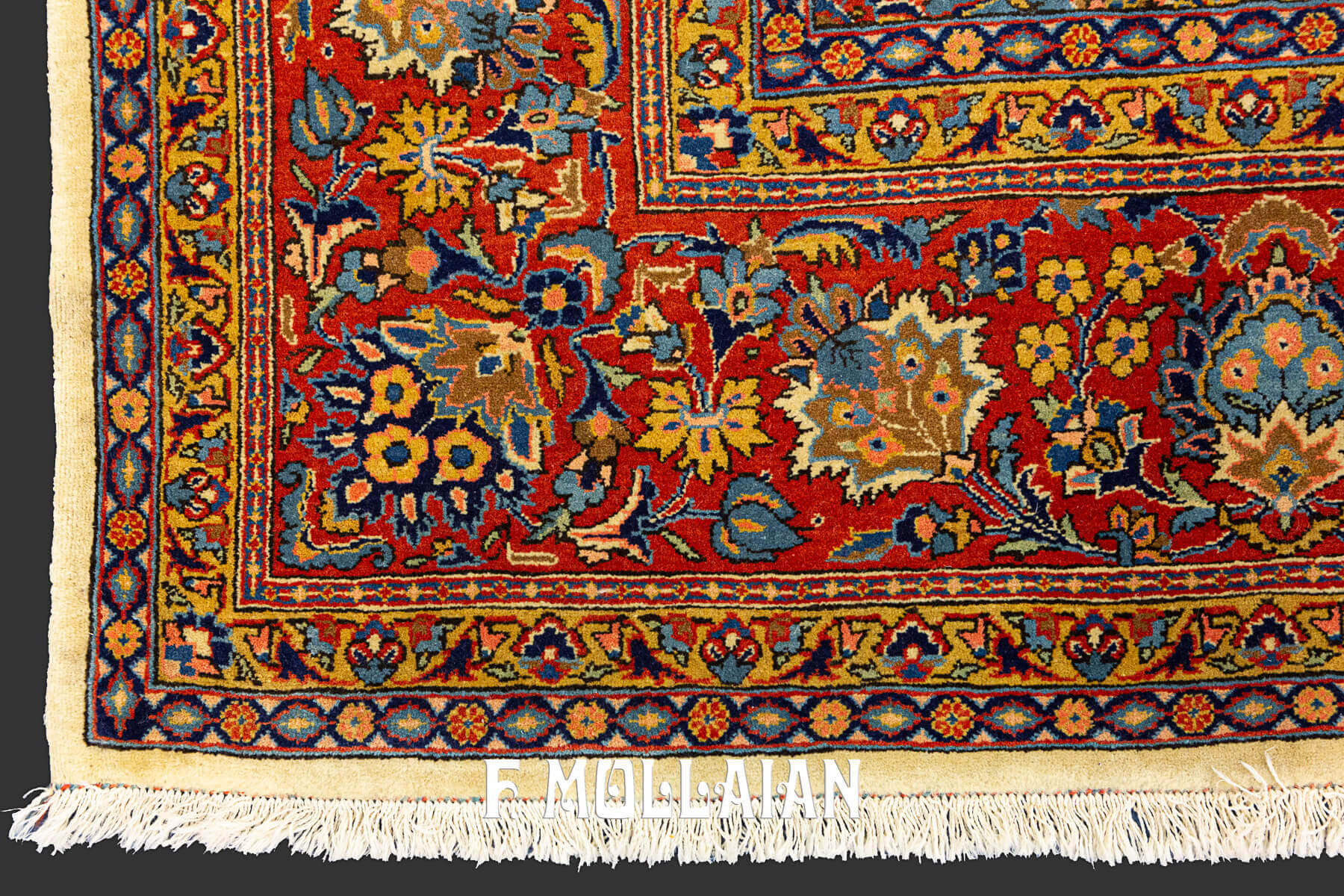 Antique Hand-knotted persian Kashan Manchester Carpet n°:68744942